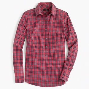 BRAND NEW!! J. Crew Red Tartan Popover Shirt